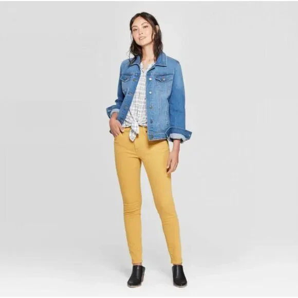 Universal Thread Gold / Yellow Mid Rise Skinny Jeans Sz: 0/25R 0 Regular NWT - Picture 5 of 5
